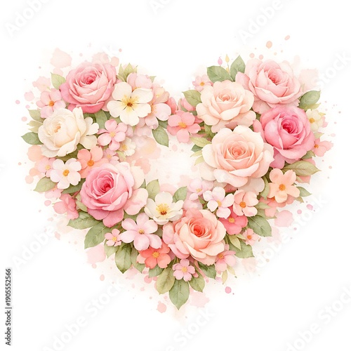 Pastel Rose Heart Garland