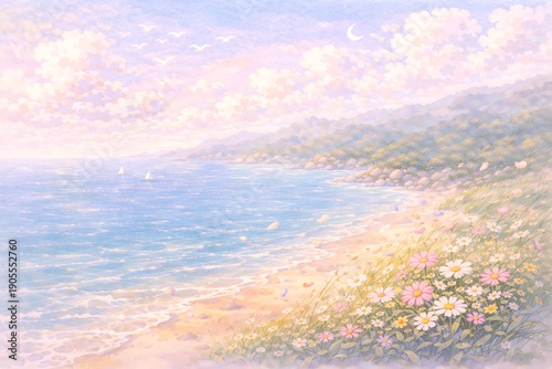 Soft Petals Ocean Breeze