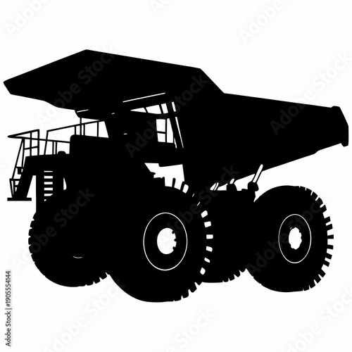 Massive Industrial Mining Haul Truck Silhouette