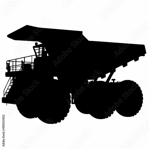 Heavy Duty 3-Axle Mining Dump Truck Illustration