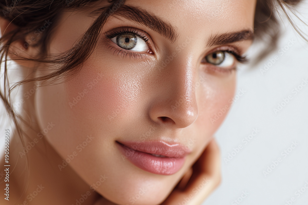 Fototapeta premium Luxury skincare close-up highlighting healthy, flawless skin. 