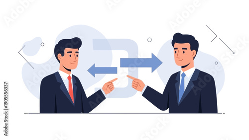 Businessmen Exchanging Ideas, Communication and Negotiation Concept