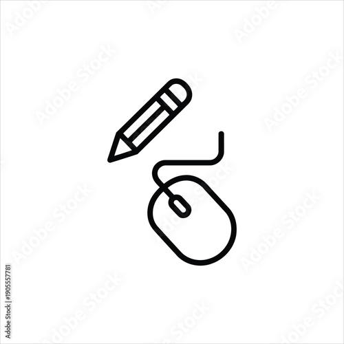 A computer mouse and pencil icon for editing