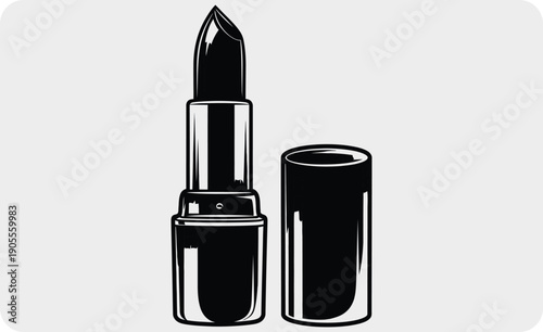 Black lipstick and tube illustration
