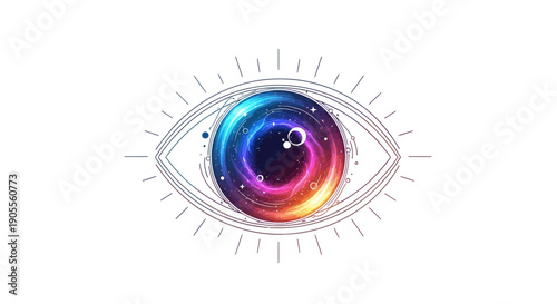 Cosmic Eye with Vibrant Galaxy Iris Revealing Universal Vision and Spiritual Insight