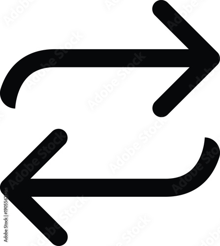 Two Black Arrows Pointing in Opposite Directions on White Background