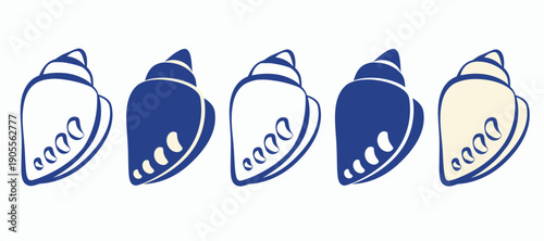 Doodle Hand drawn Seashells  set. Outline Sea animals elements. Doodle cartoon marine life collection. Silhouette of Ocean elements for posters, stickers, branding. Vector