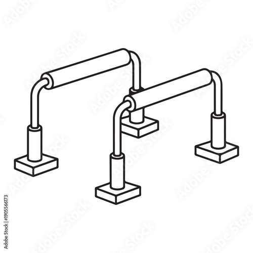 Parallette Bars Minimal Line Vector Icon for Calisthenics and Bodyweight Training