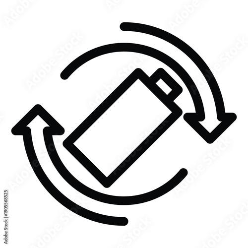 removable battery outline icon vector design good for web or mobile app