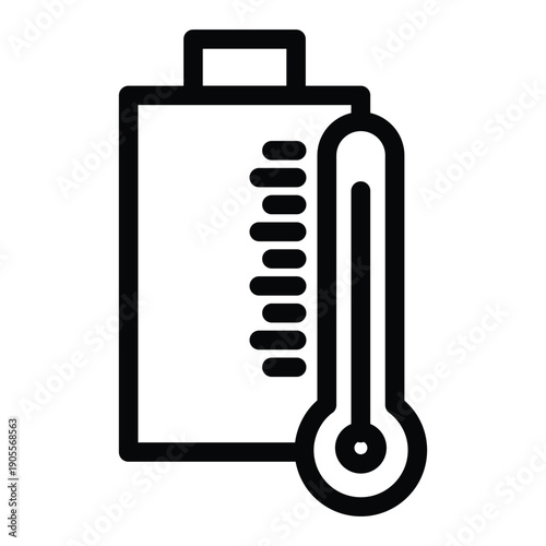 overheating battery outline icon vector design good for web or mobile app