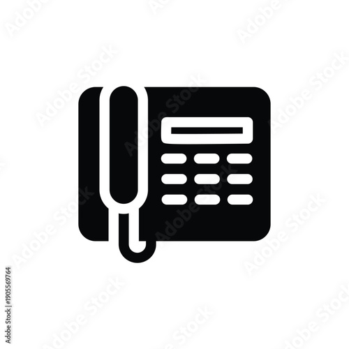 modern landline phone solid icon vector design good for web or mobile app