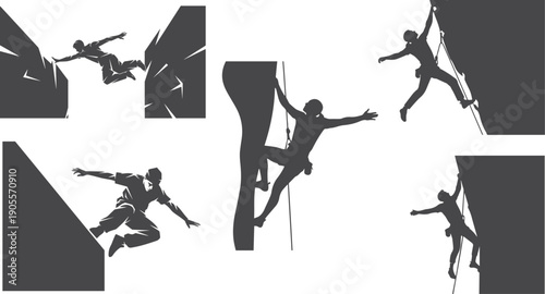 Parkour Athlete Leaping Off Wall Silhouette Vector Icon Representing Freerunning and Urban Sports