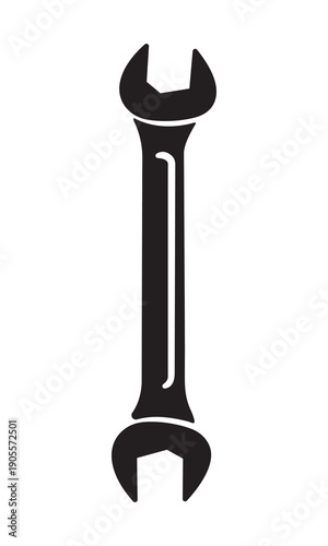 Black wrench tool silhouette icon