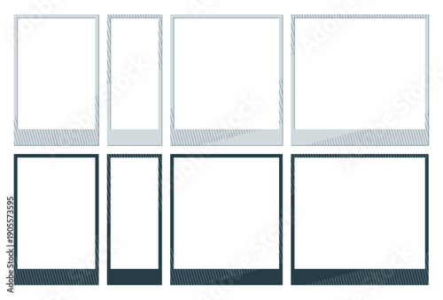 Vintage empty photo frame with diagonal stripes – minimal mockup template.