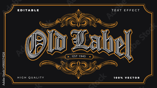 Template Editable Vector Text Effect Vintage Style Design for Premium Brand Label