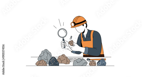 Geologist Examining Rocks with Magnifying Glass 1.