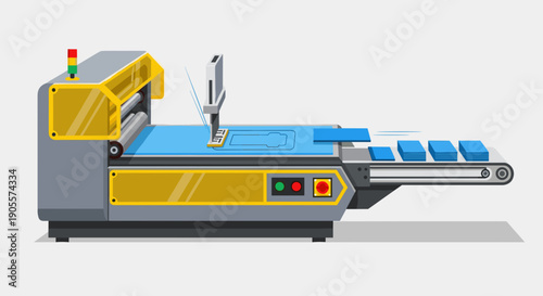 Industrial Packaging Machine with Control Panel.