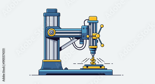 Industrial Robot Arm Machine Illustration.