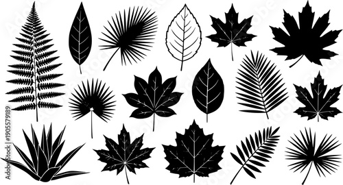 seamless pattern with leaves silhouettes