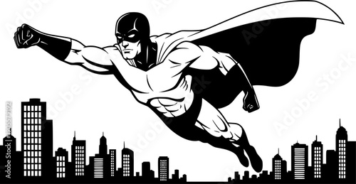 illustration of a masked super hero