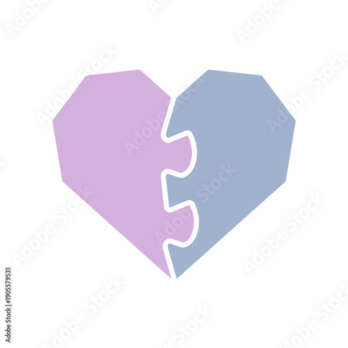 Heart puzzle pieces for Valentine's Day connection