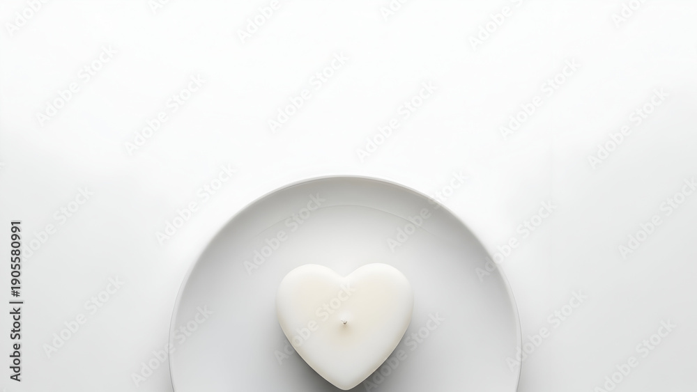Obraz premium Valentine's day special heart shaped white object on white background