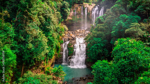 Beautiful Nauyaca Falls waterfall at the river Río Barú near Dominical in Costa Rica