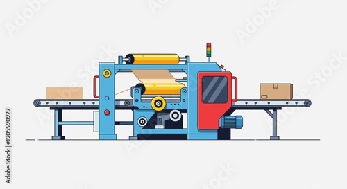 Industrial Packaging Machine with Conveyor Belts 1.