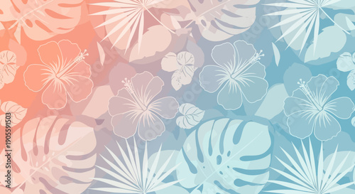 Tropical Floral Pattern Background