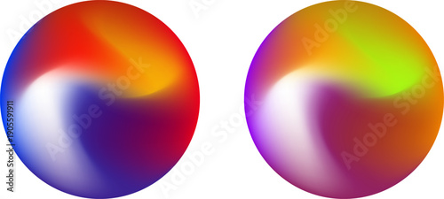 Fluid bubble rainbow colorful free form shape abstract background collection set for decoration