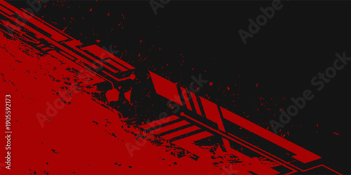 Grunge texture effect background. Distressed rough dark abstract textured. Black isolated on red. Graphic design element vintage style decoration concept grunge vector modern aged