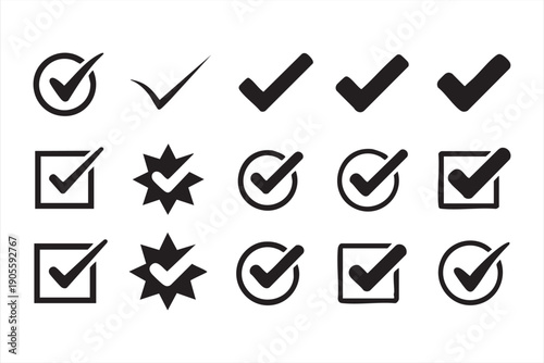 Accepted and Passed Checkmark Line Icons for Workflow Tools