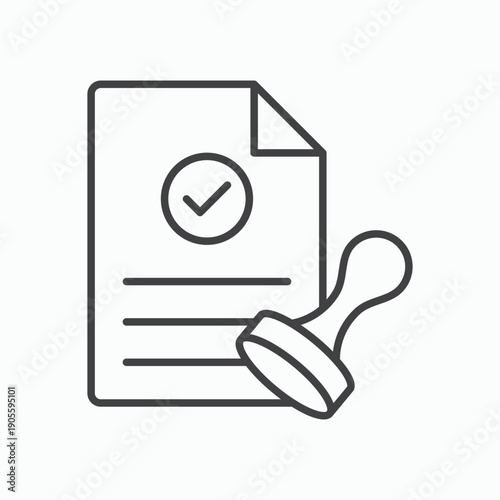 Approved document icon design element isolated on white for web
