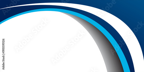 Abstract Blue Curves With White Arcs Over Gradient Background