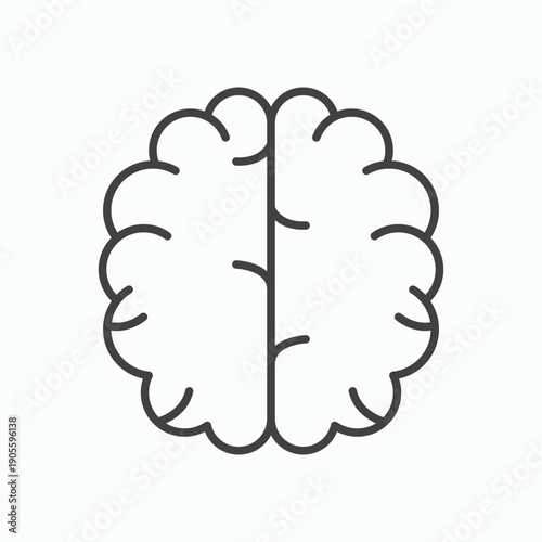 Brain icon design element isolated on white for web
