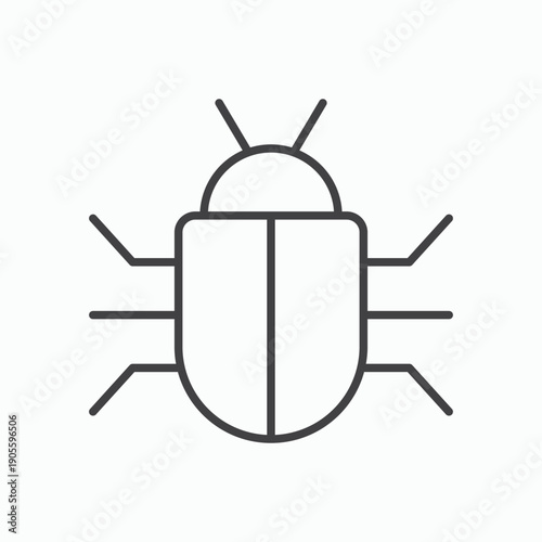 Bug icon design element isolated on white for web