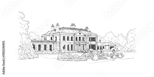 Historic Manor House Heritage Venue Silhouette