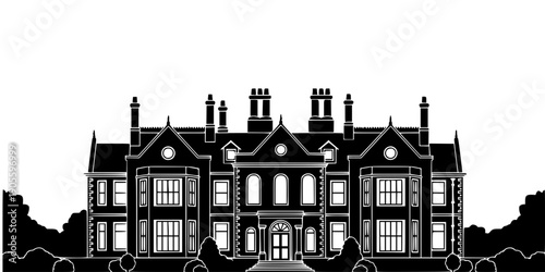 Historic Manor House Heritage Venue Silhouette
