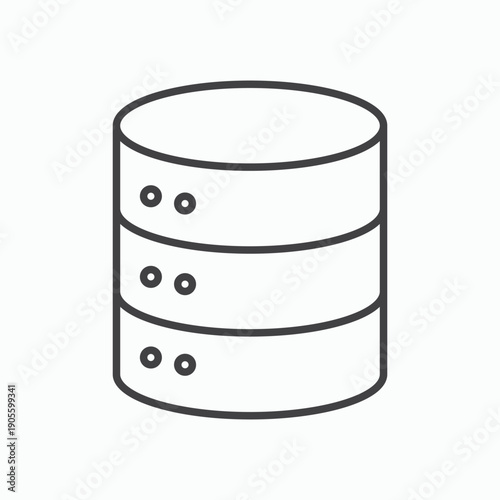 Database icon design element isolated on white for web