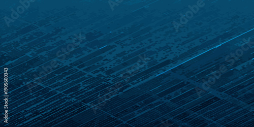 Abstract blue background with a digital grid and glowing light streaks