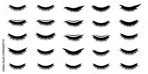 Elegant eyelash set featuring diverse lash styles for beauty and makeup applications