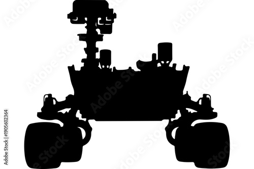 Mars Rover Concept Silhouette Vector Art