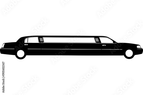 Black Stretch Limousine SVG Vector