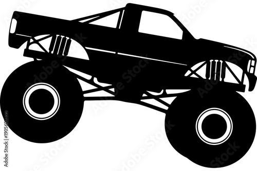 Off-Road Monster Truck Silhouette Vector