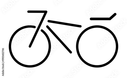 Vector illustration of a minimalist bicycle icon created with bold black lines