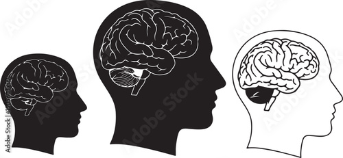 ofvs187 OutlineFilledVectorSign ofvs - human brain vector icon . head . face profile . ai . artificial intelligence . isolated transparent . black outline and filled version . AI 10 / EPS 10 . g11526