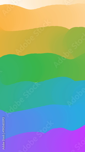 Vibrant Rainbow Gradient Artwork With Soft Wavy Color Bands for Abstract Backgrounds

