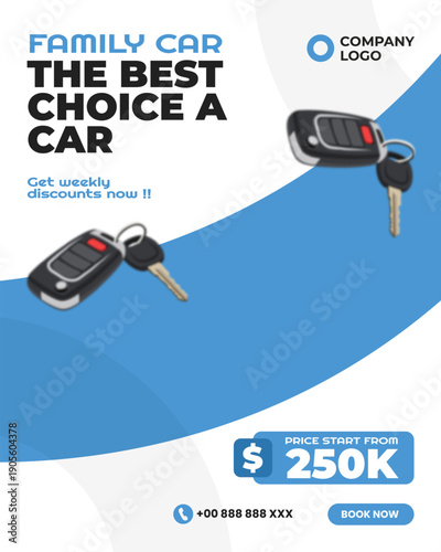 Car sale advertising social media post template