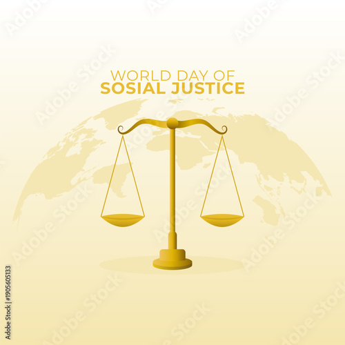 Vector graphic of World Day of Social Justice for World Day of Social Justice celebration.