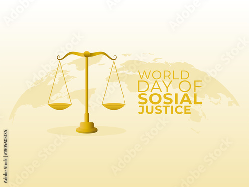Vector graphic of World Day of Social Justice for World Day of Social Justice celebration.